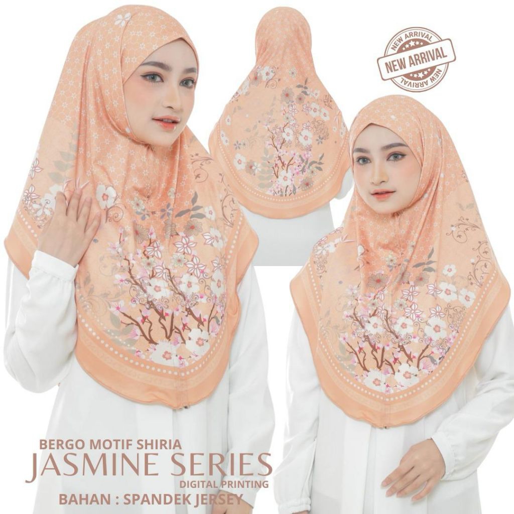 Hijab bergo/Hijab Instan motif/Hijab motif kekinian/kerudung bergo dewasa