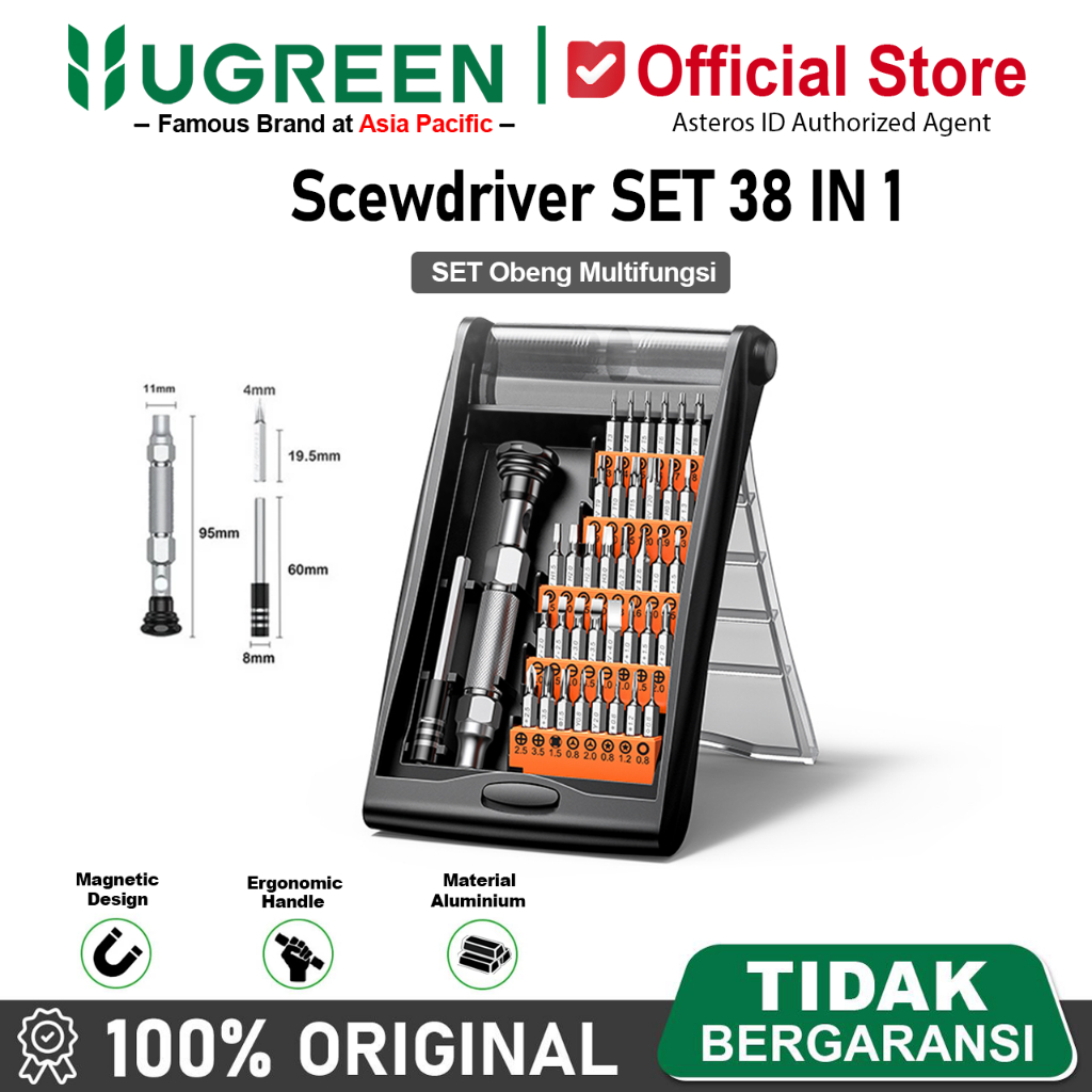 UGREEN Set Obeng Service 38 in 1 Magnetic Obeng Repair Tools Multifungsi