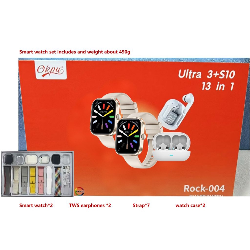 Smart Watch ZongX Sekelas Iphone Watch With TWS Earphone Rock004 Ultra3 Series 10 Smart Watch