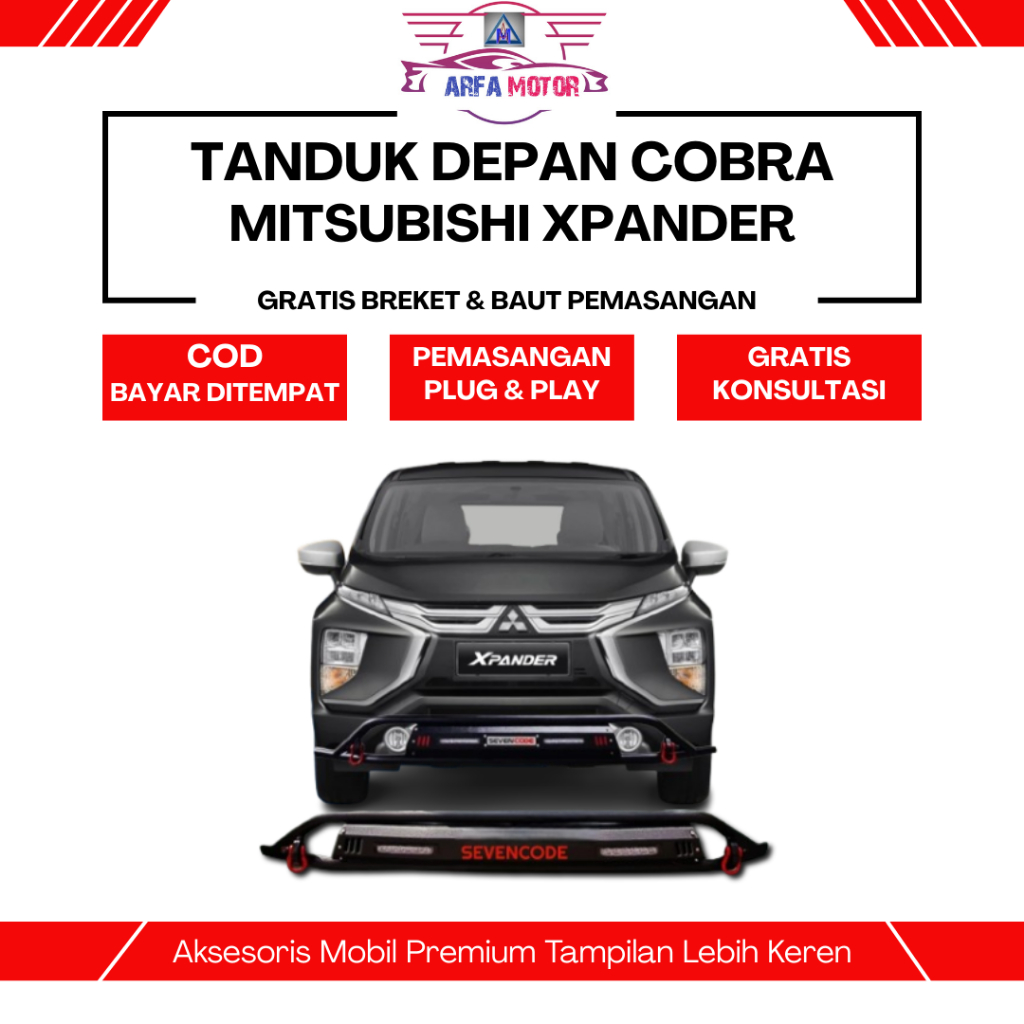 Tanduk Depan Xpander besi Cobra Pengaman Bumper Depan Xpander Besi Pelindung Bemper Model Cobra