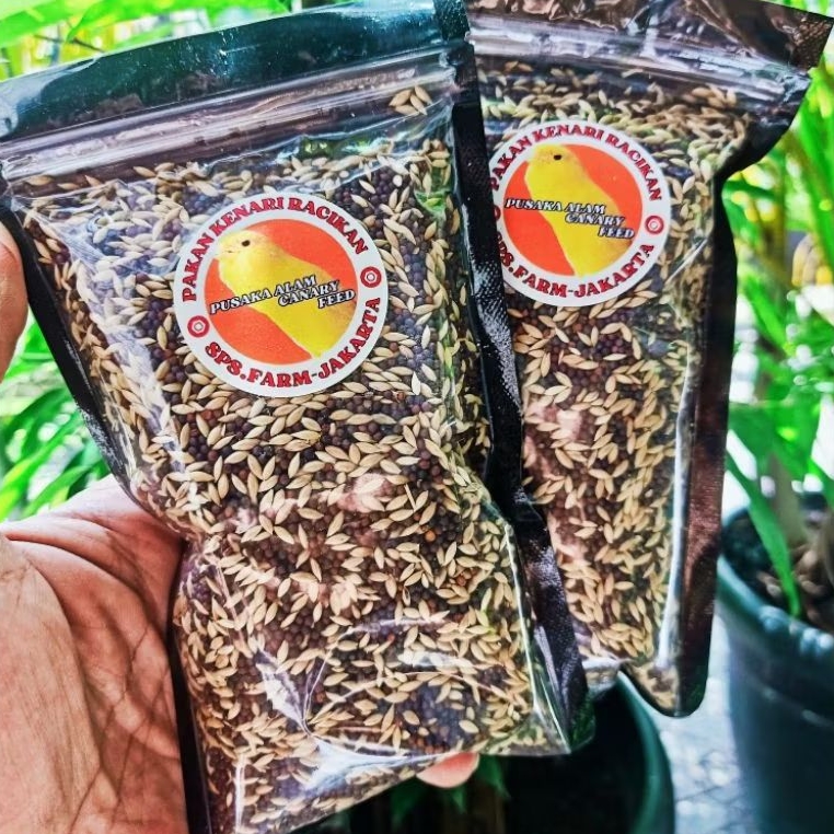 Pakan Racikan Kenari Pusaka Alam 300gr Pakan Kenari Racikan Rempah Rempah plus Booster Penggacor Ken