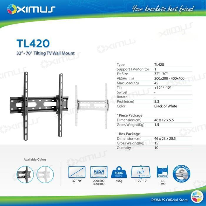 BRACKET TV LED LCD MONITOR 32"-70" OXIMUS TL420 Wallmount Tilt