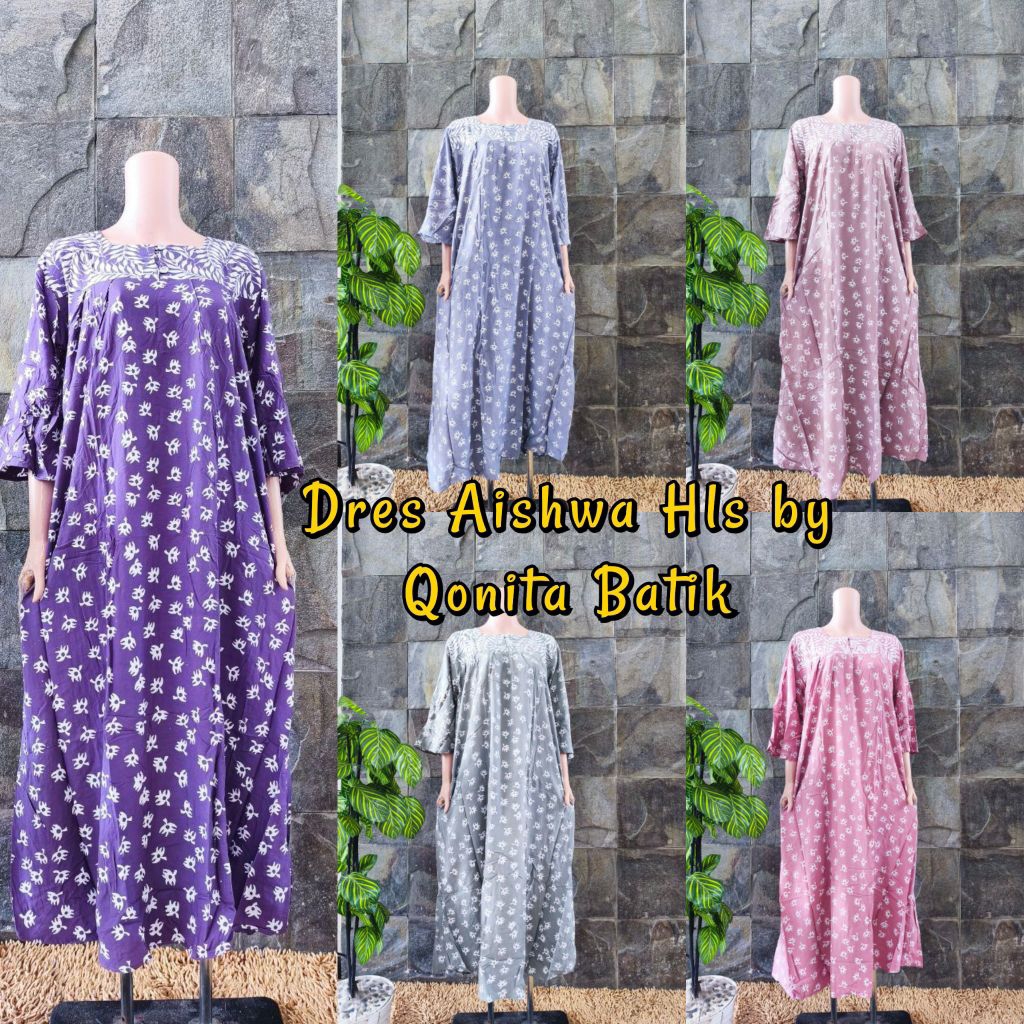 {Ld 110 Cm} DASTER BATIK QONITA PEKALONGAN DRES AISHWA ADEM HALUS