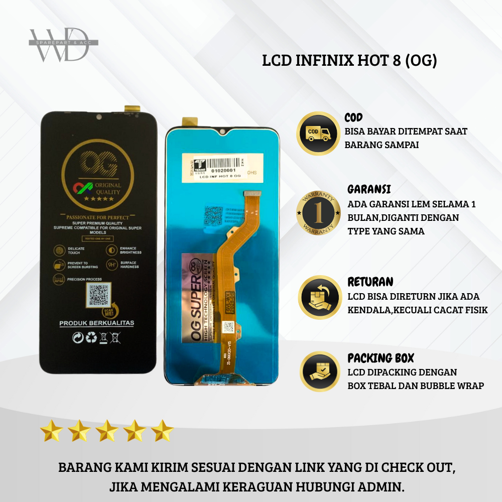 LAYAR HP / LCD INFINIX HOT 8 (OG) BERGARANSI