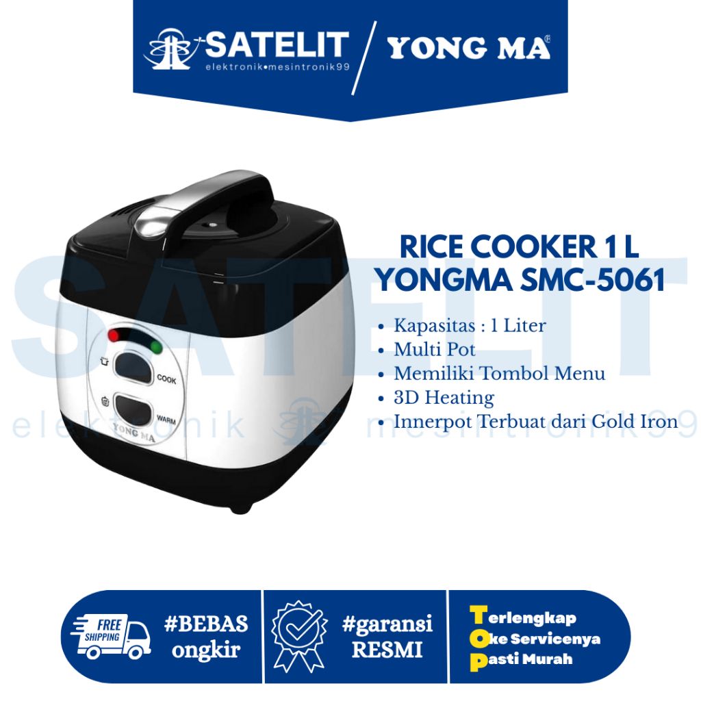 Rice Cooker Yongma 1 Liter SMC-5061 | Magic Com Mini Yongma | Hemat Listrik & Praktis