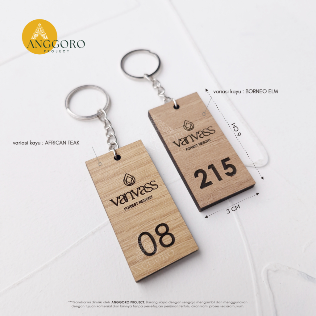 Gantungan Kunci Kayu Hotel / Guest House / Kost / Penginapan / Ganci Murah Ganci Loker