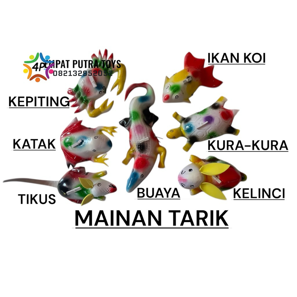 Mainan tarik tikus,kelinci,buaya,kepiting,katak,ikan Koi,kura-kura