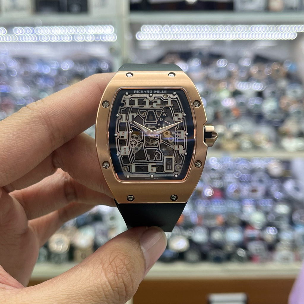 Jam Tangan Mewah Rm67-01 Rosegold Automatic Ultra Thin