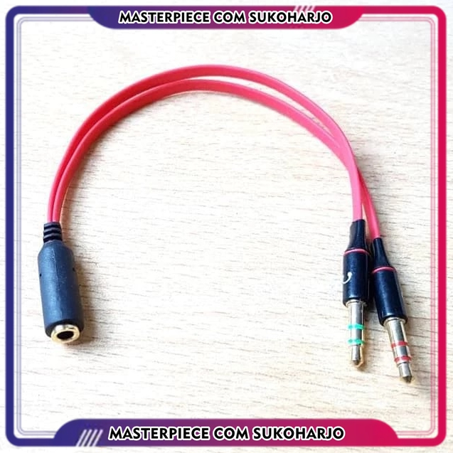 Splitter Aux Jack 3.5mm Female ke Dual 3.5mm Male HiFi - Mic dan Audio - Headset HP ke Audio Desktop