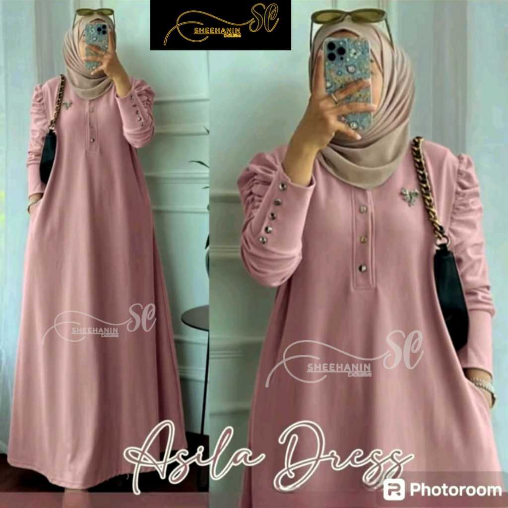 SE - Gamis Lebaran Terbaru - Askia Dress Knit Rib Osaka Premium - Gamis Trendy Busui Friendly