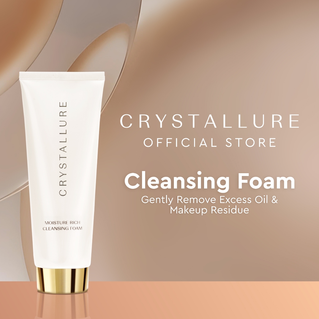 Crystallure Moisture Rich Cleansing Foam 100ml - Facial Wash Pembersih Wajah Anti Aging untuk Perawa