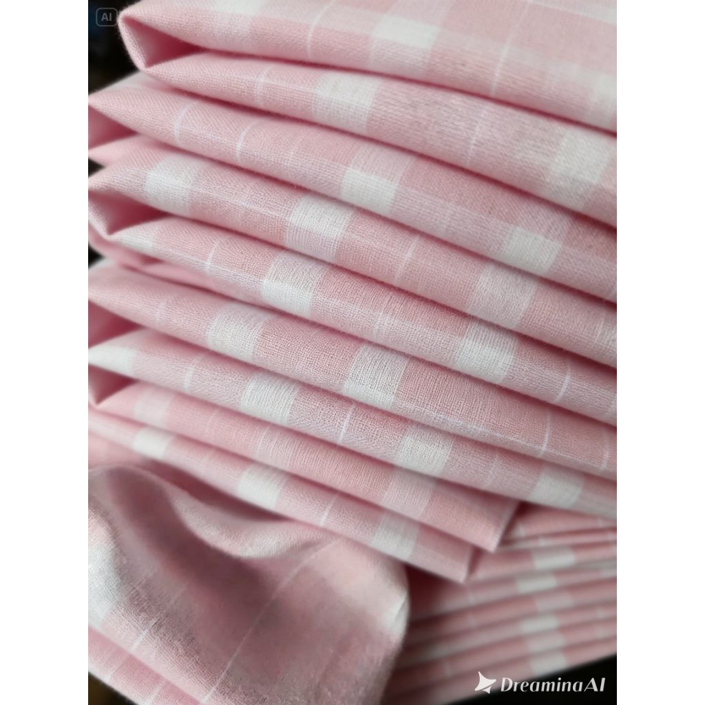 Kain cele pink kotak besar permeter