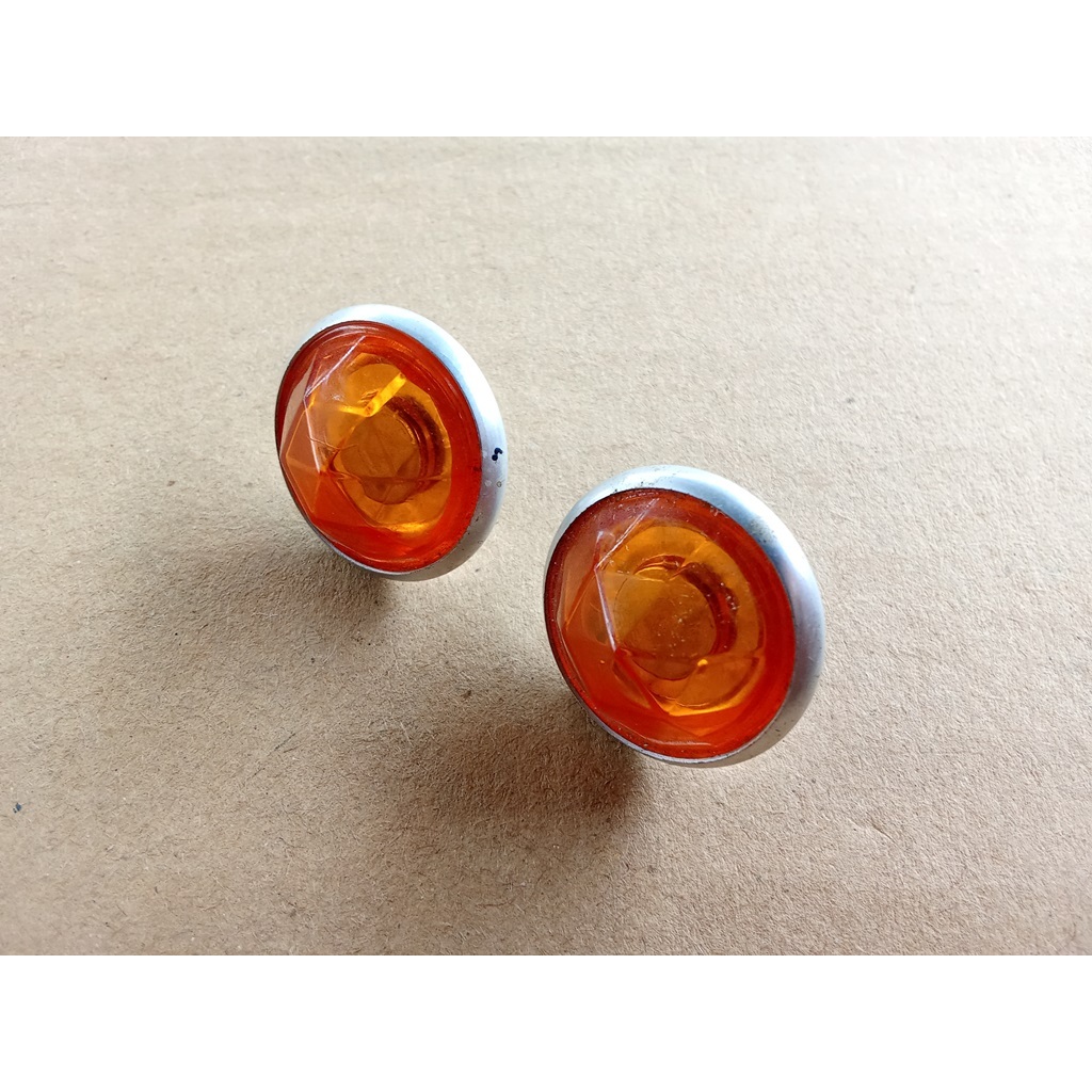 Stopan mata kucing silver spakbor belakang Sepeda Onthel warna Yellow orange