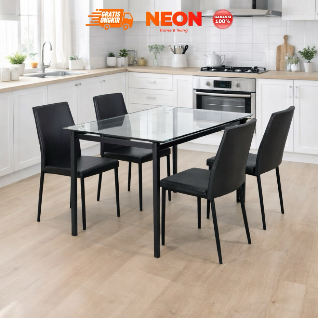 Set Meja Makan 4 Kursi Minimalis | Meja Makan Besi Kuat