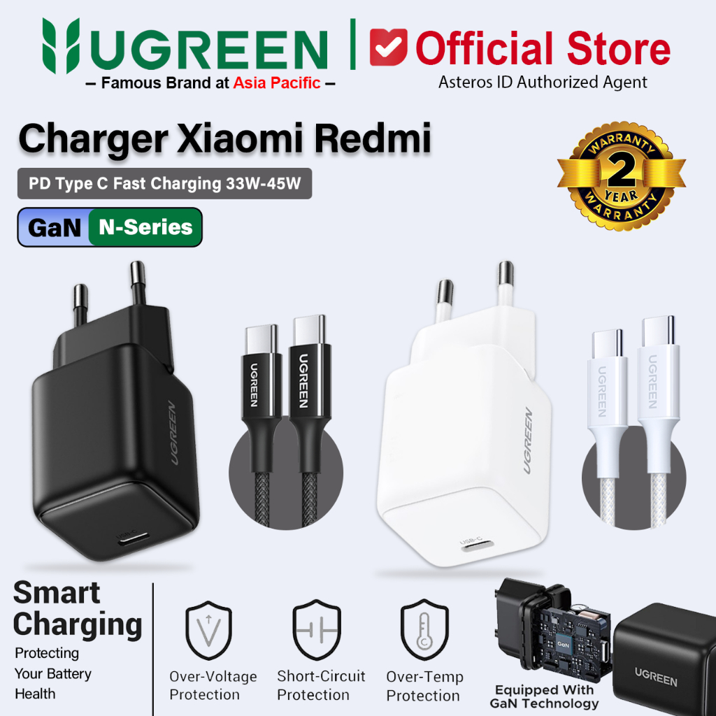 UGREEN Charger Xiaomi Redmi PD Type C to Type C Turbo Charging 33w 45w