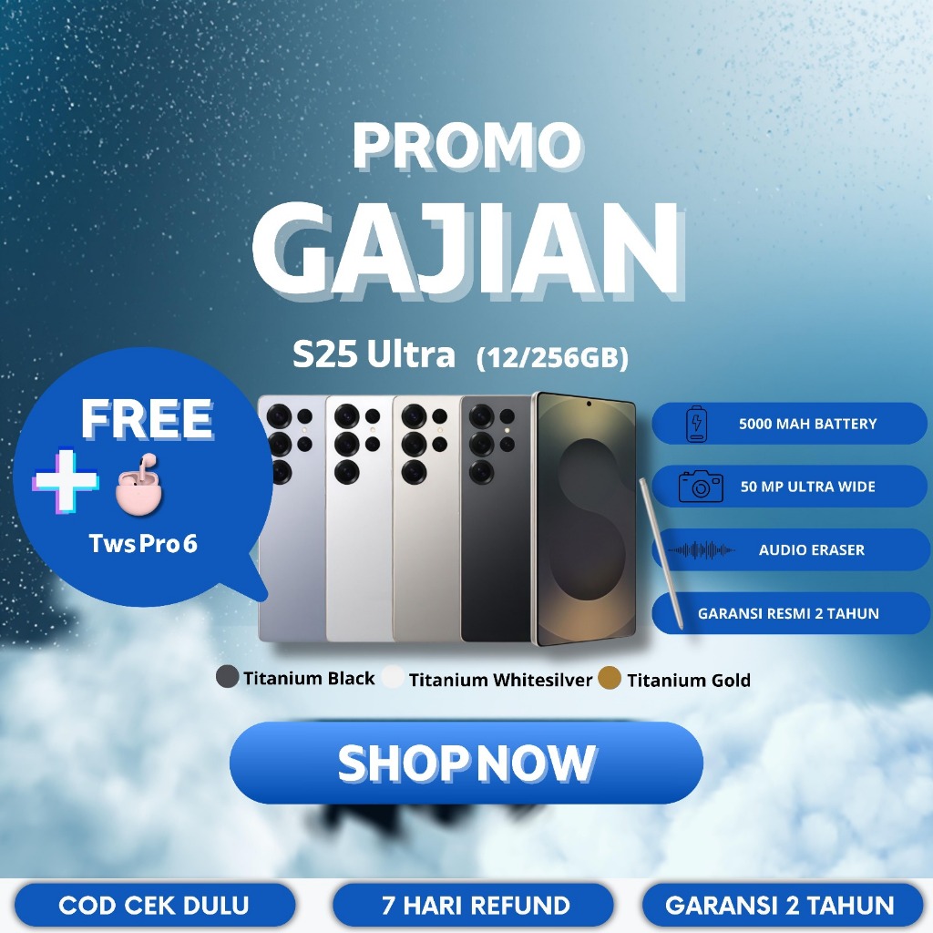 [Bekas] [Seperti baru 99%] Smartphone Bisa COD HP Galaxy S25 Ultra 5G - RAM 12GB + ROM 256GB  Batera