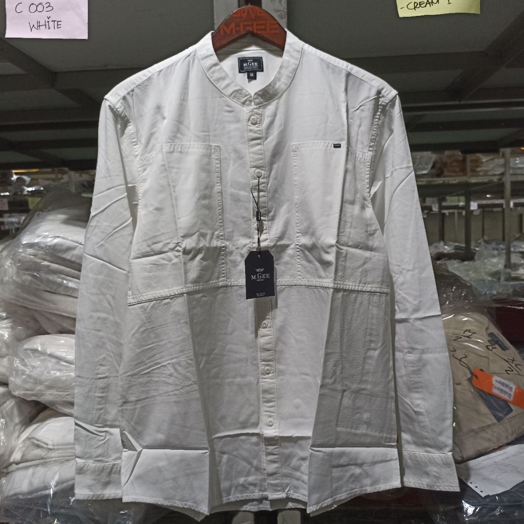 Kemeja Koko Lengan Panjang Original MGEE AUTUS CKRR 060 WHITE