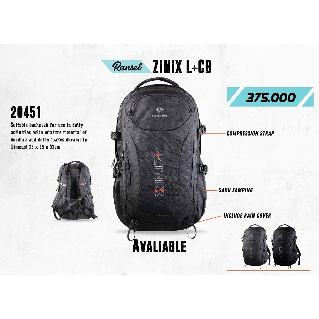 Tas Forester 20451 Ransel Pria ZINIX 30L Original