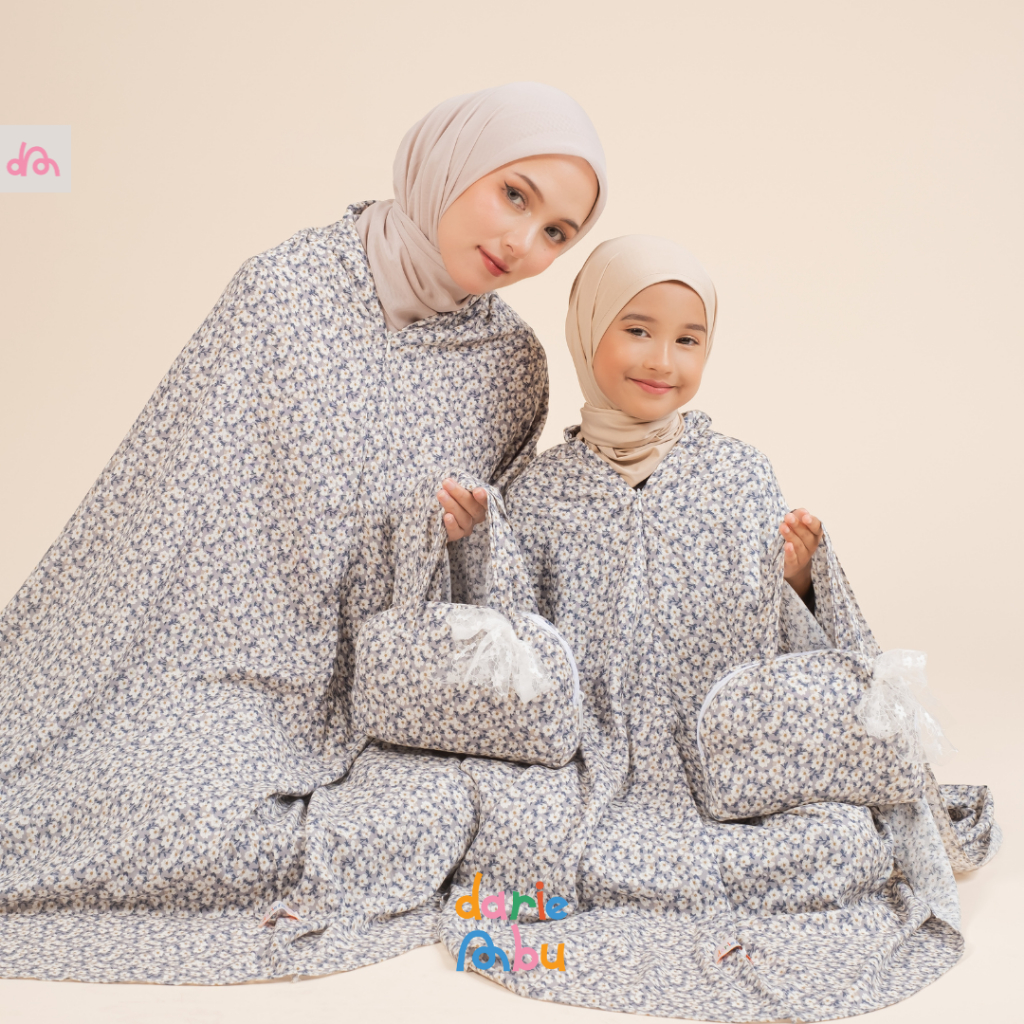 Mukena Couple Ibu dan Anak Motif Rayon Viscose 2in1 Series Jeena