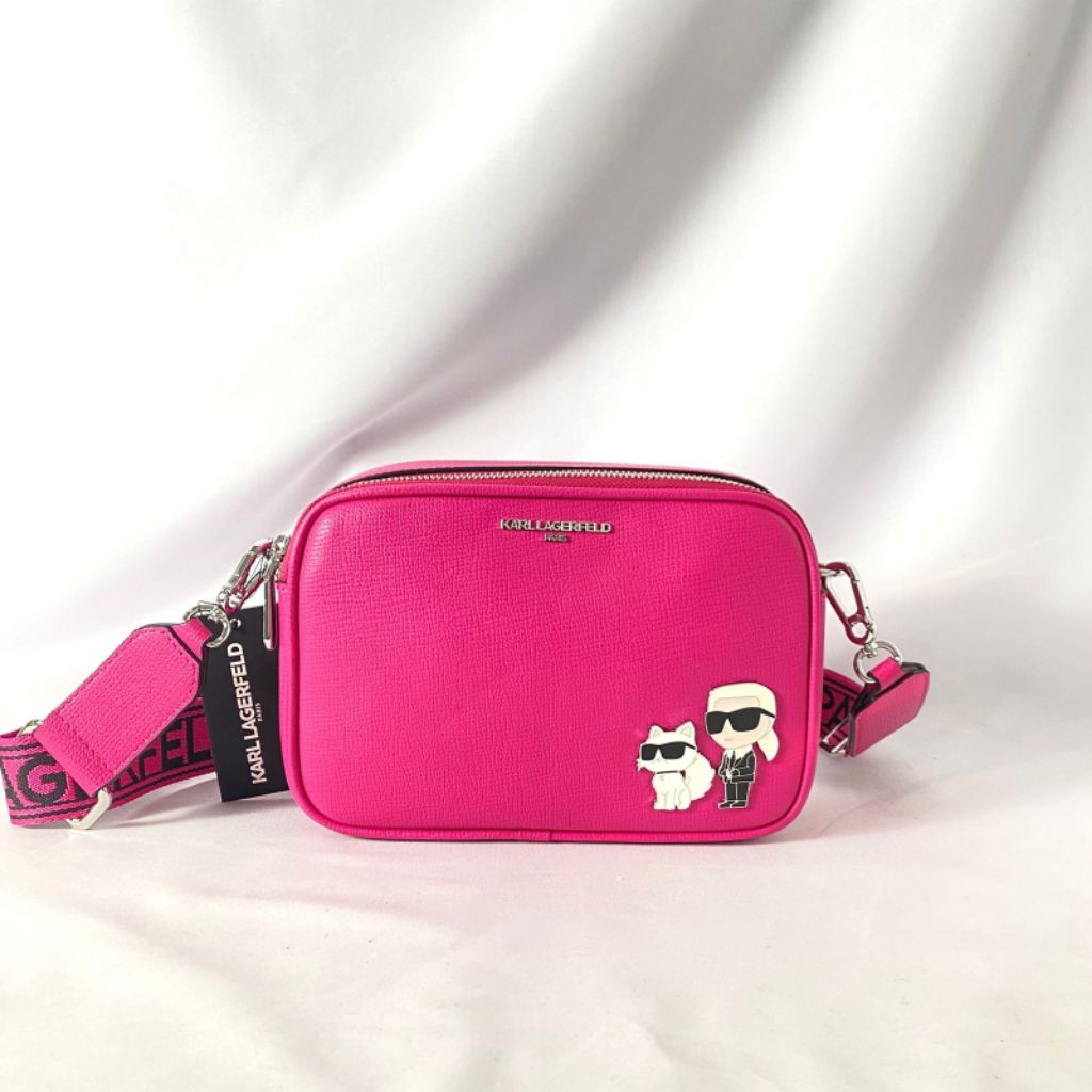 tasKarl LH6EU9BJ maybelle camera bag crossbody with pins fuschia combo n