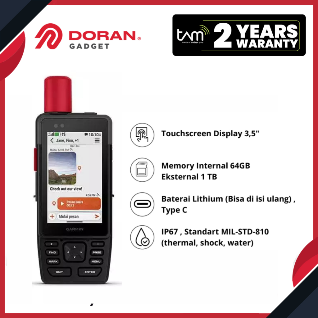 Garmin GPS map H1i Plus SOS Camera Inreach Touchscreen GPS Original - Garansi Resmi TAM