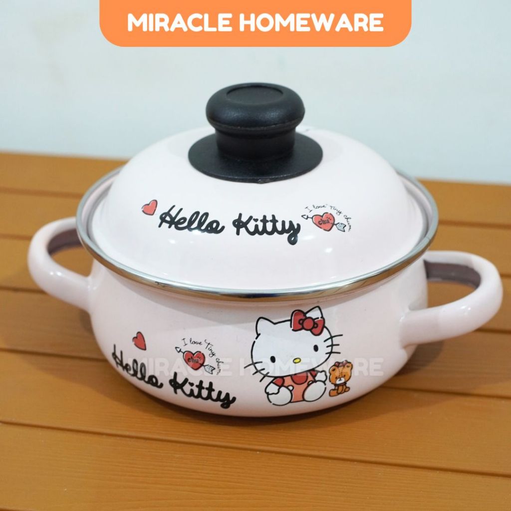 Panci Masak Lucu Enamel Hello Kitty 16 Cm