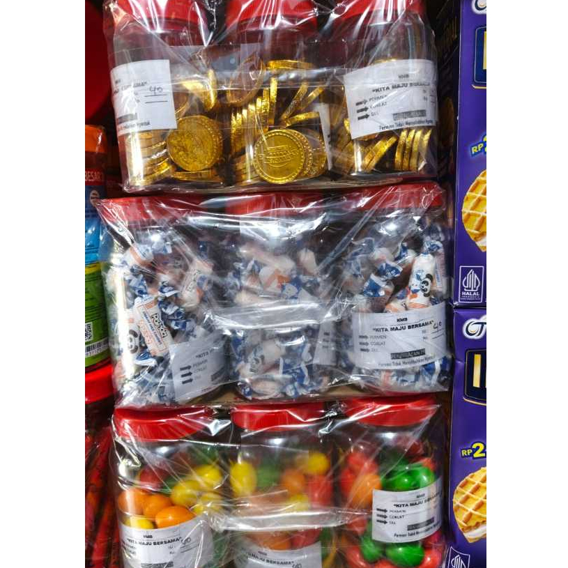 Aneka Jajanan Jadul Permen Susu Cokelat Koin Permen Karet Telur isi 40