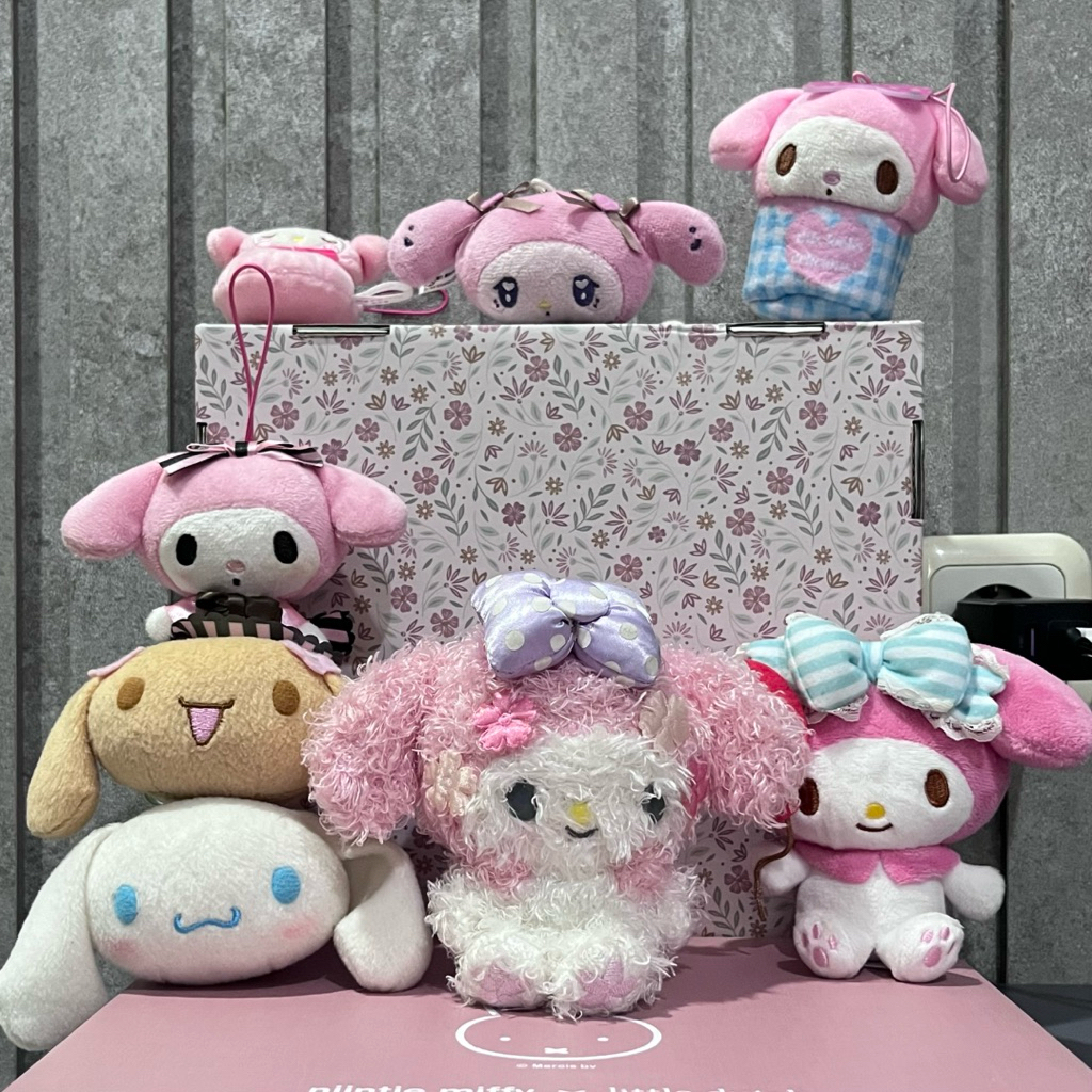 Mini plush & keychain my melody & mocha sanrio cinnamoroll