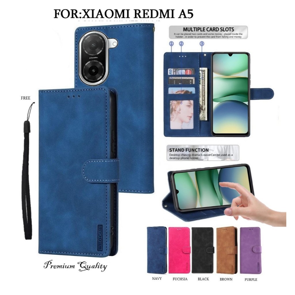 Premium Quality Wilo Case Xiaomi Redmi A5 4G Flip Case Wallet Luxury Style With Card Slot