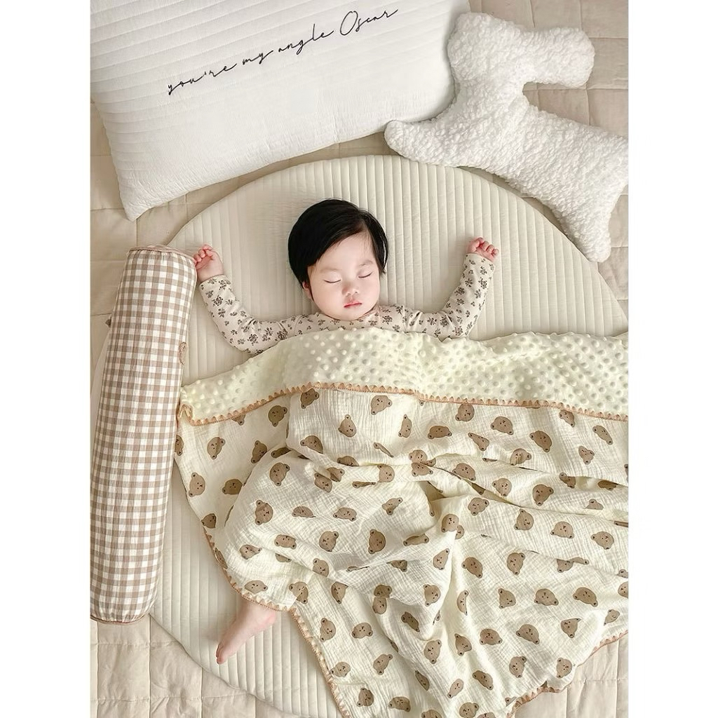 Ultra Selimut Bayi Bamboo Bubble 140x100 & 100x100 Selimut Bayi Korea Cotton Dot Muslin