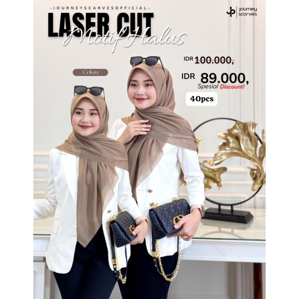 HIJAB POLOS LASERCUT BY JOURNEY SCARVES