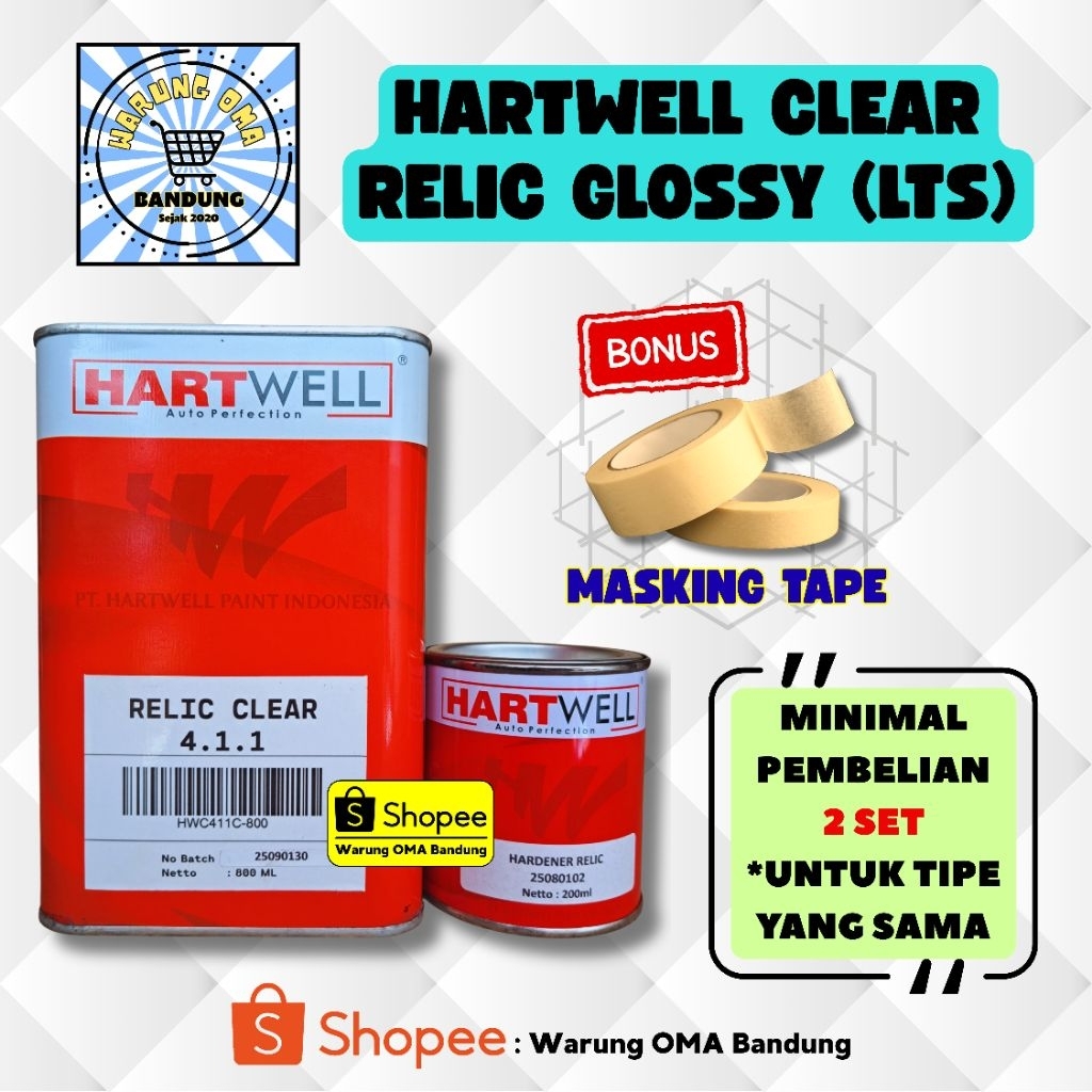Hartwell Clear Coating Relic Gloss (LTS) - Perawatan Cat Mobil Motor