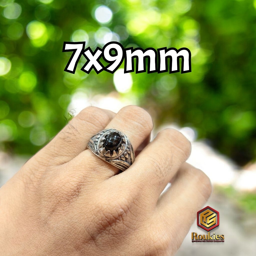 Cincin Batu Nilam Star Ring Alpaka Gerigi