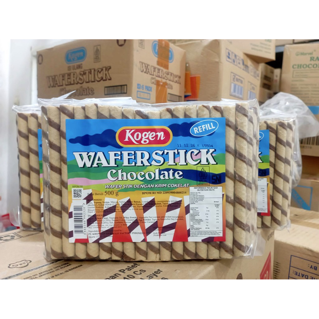 Refill Wafer Stick Coklat Kogen 500 Gram - Rasa Coklat