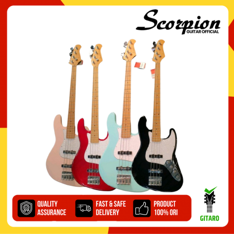 Scorpion JJ 20 Elektrik Bass Scorpion JJ20 Black Jaguar Series 4 String Original