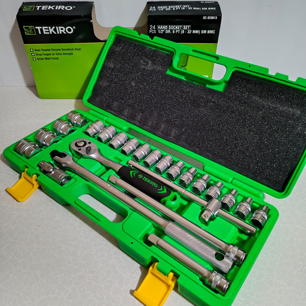 TEKIRO Kunci Sok Set Box Plastik 24pc 8-24mm 1/2 Inch DR Box Plastik Sock 24 Pcs Tekiro Alat Kunci B