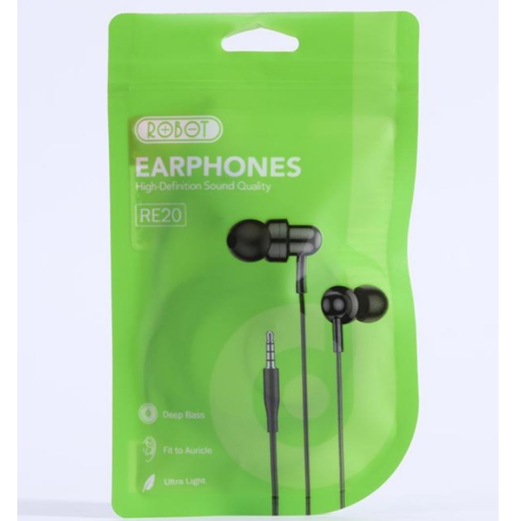 ROBOT Earphones RE20, Earphone Kabel Robot Re20, Headset Kabel Robot Original, Headset Robot Re20 Or