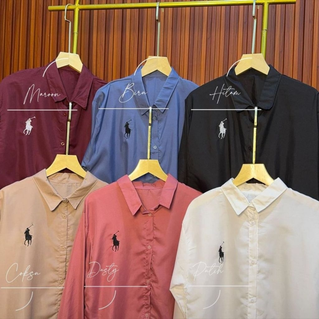 KEMEJA BORDIR POLO / KEMEJA POLO WANITA /KEMEJA PREMIUM BORDIR KUDA / KEMEJA POLO