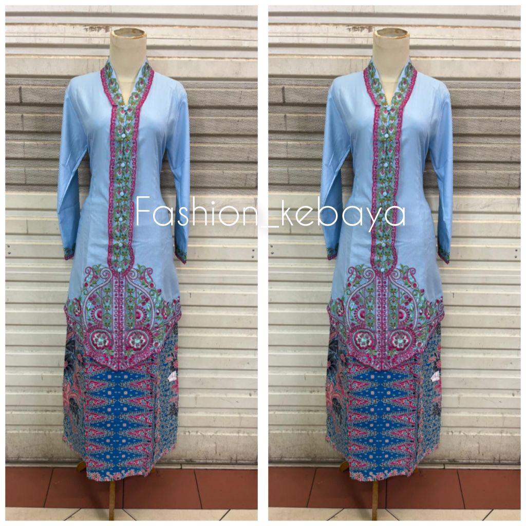setelan tunik kebaya encim motif bunga terbaru kebaya kerja/kantor