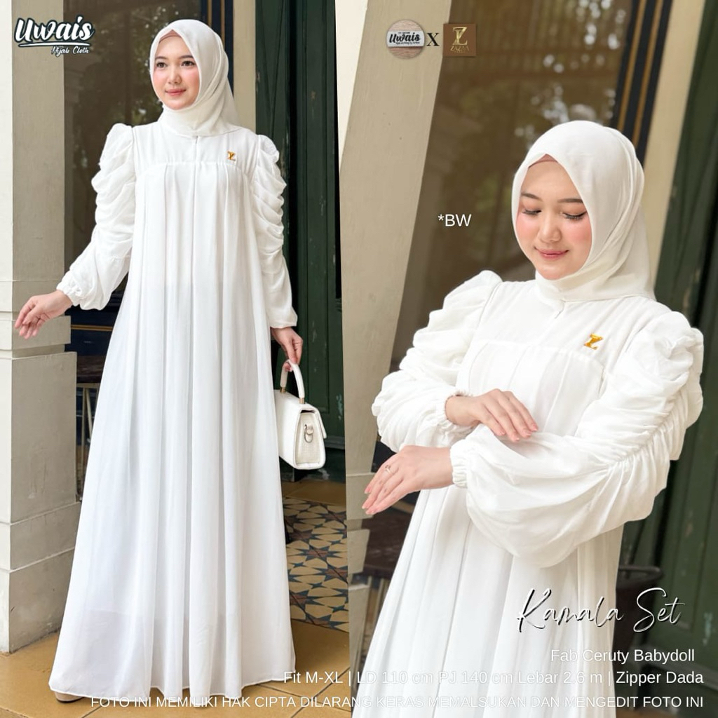 KEMALA MAXY DRESS CERUTY POLOS SET HIJAB PREMIUM BY UWAIS