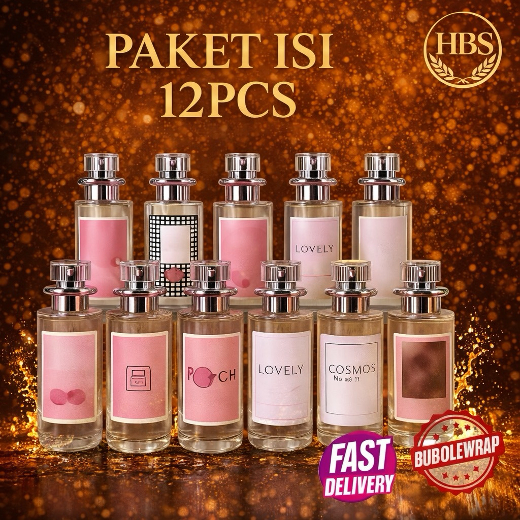 Paket Usaha Isi 12Pcs Parfum Thailand 35ml Inspired Parfum By HBS - Parfum Aroma Pria Wanita Unisex