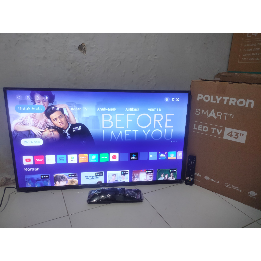 TV LED Polytron 43 inci FHD SMART TV YouTube Digital TV Kondisi bekas pemakaian 6622F