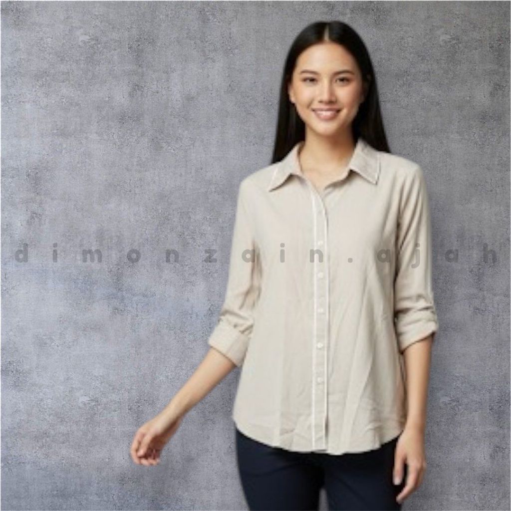 Apricot Formal Shirt - HM Kemeja Satin Wanita H&M HnM - preloved