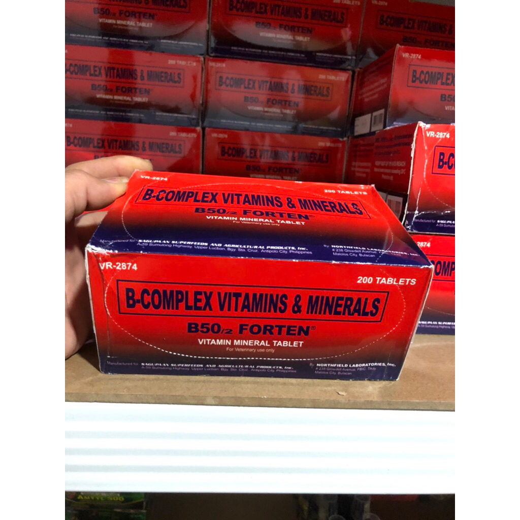 Vitamin doping ayam B50 Forten 200 tablet, 100% original Import