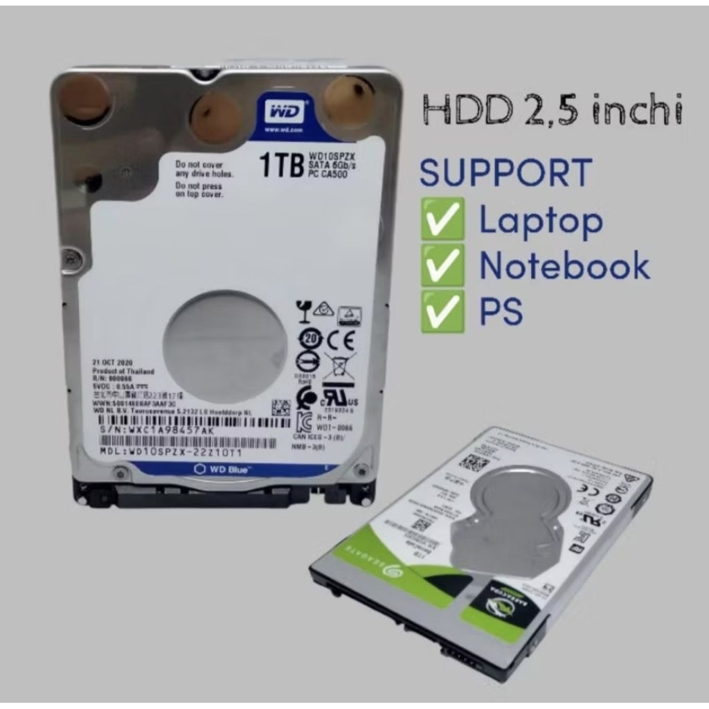 Hardisk Internal Copotan Laptop WD Blue, Seagate, Samsung, Toshiba. (Random) 500gb- Slim Sata, 2.5 I