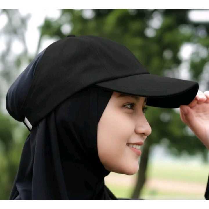 Topi Sport Wanita Topi Baseball Cap Bolong Wanita Hijab