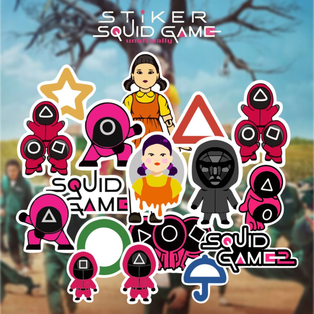 Stiker Squid game Stiker Karakter Untuk Tumbler Laptop Hp Case Koper Motor dll