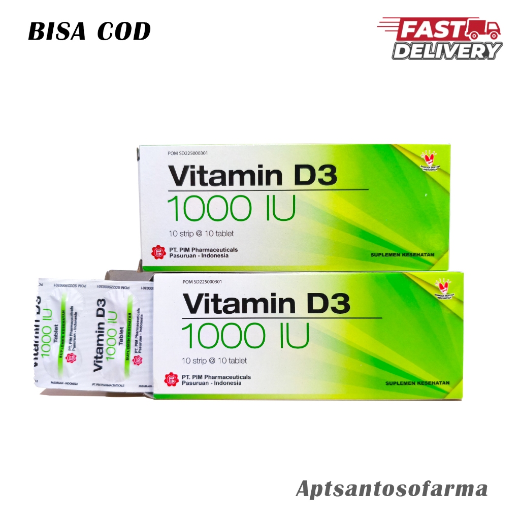 Vitamin D3 1000 IU Box 100 Tablet | Suplemen Vitamin D