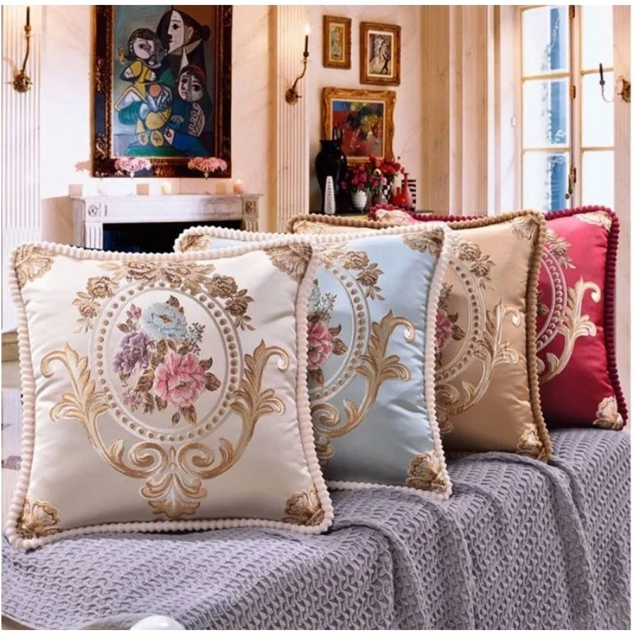 Sarung bantal sofa premium, cushion sofa mewah sulam bludru bantal kursi ruang tamu