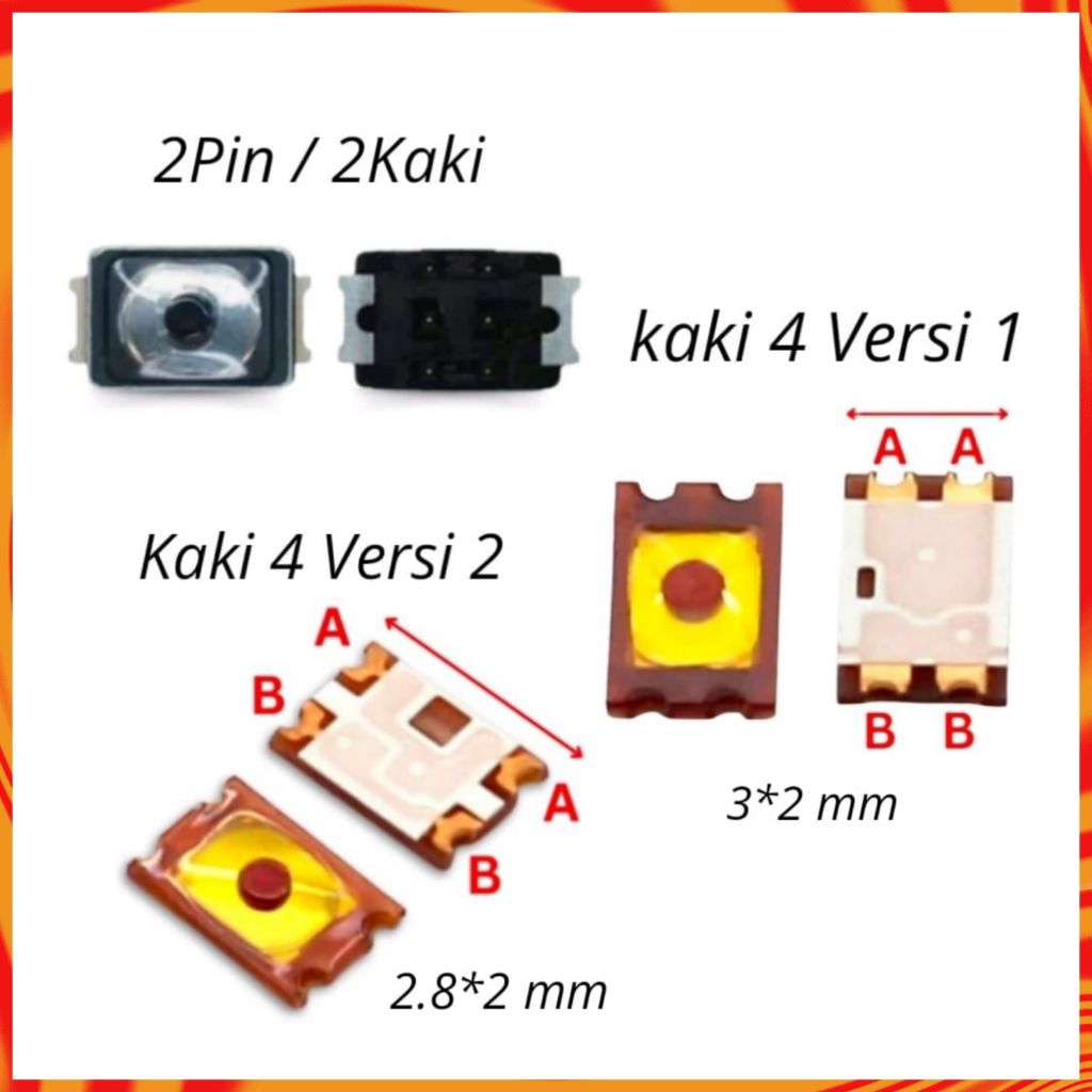 Tombol Switch On Off Kaki 2 Kaki 4 / Switch Power Volume